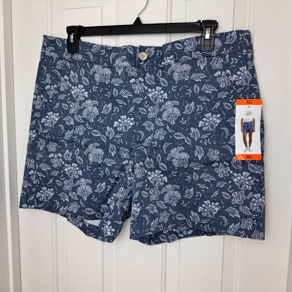 Jachs Girlfriend Women Sz XXL Shorts Blue Floral Chino Printed Midrise - Picture 1 of 5
